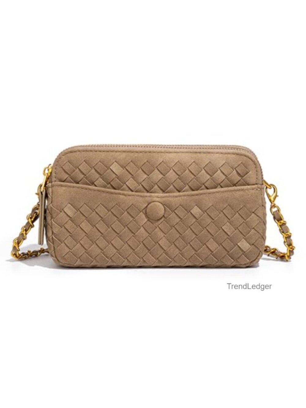 Woven Faux Suede Crossbody Bag Shoulder Hobo Satchel Purse